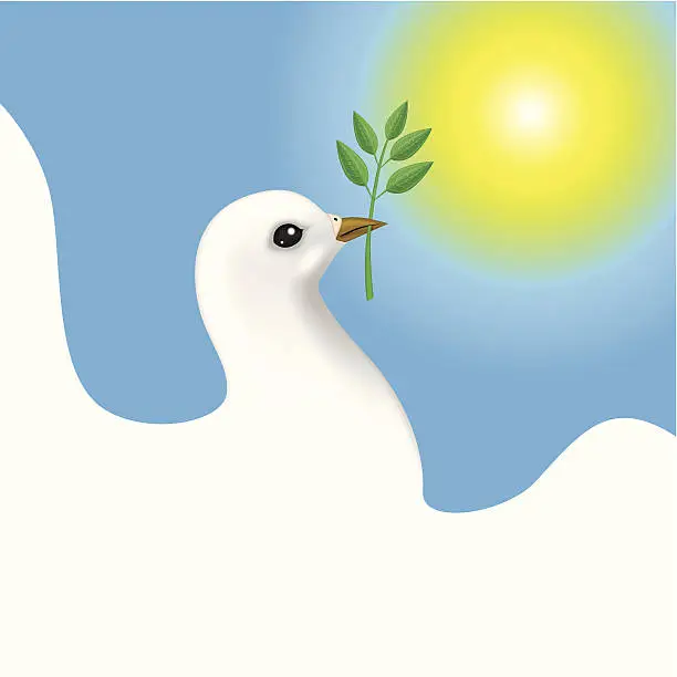 Vector illustration of Easter card with dove