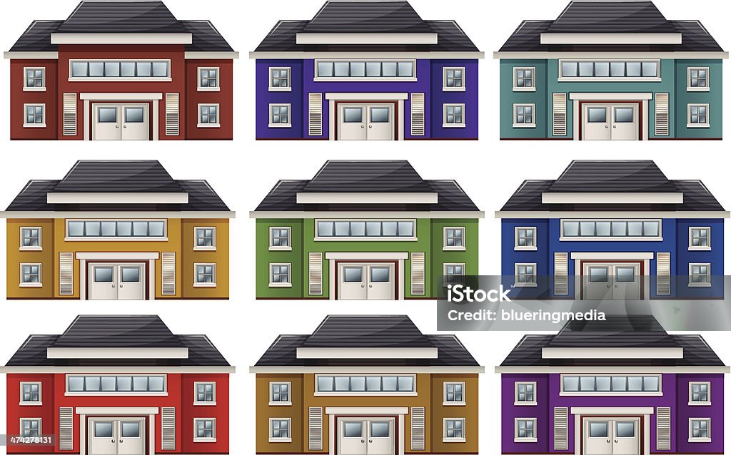 Farbenfrohe Häuser - Lizenzfrei Abhängigkeit Vektorgrafik