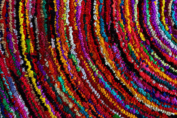 colorful recycled textile stock photo