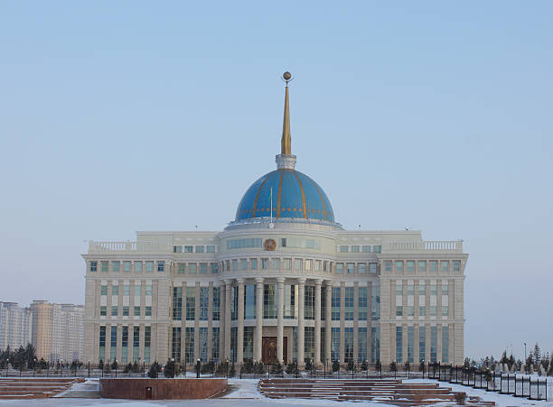 istock Presidential palace AK Horda during winter evenings. 474281618