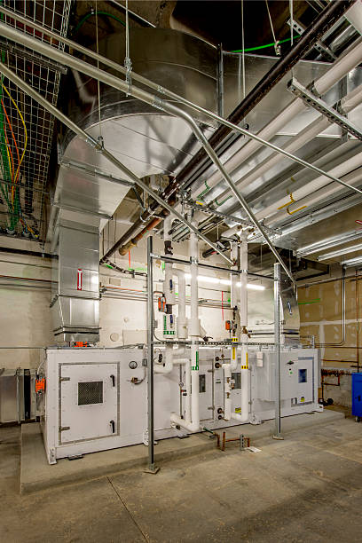 istock Air Handlers and Boiler for HVAC Installation 474282908