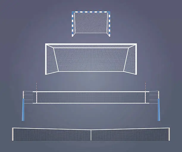 Vector illustration of Sports gates and nets