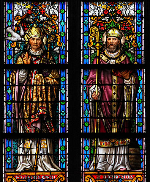 istock Stained Glass of Saint Gregorius and Saint Ambrosius 474288022
