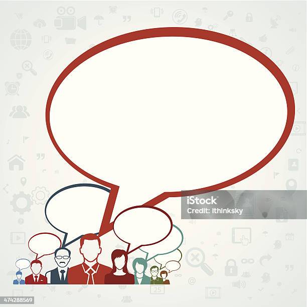Social Networking Stock Illustration - Download Image Now - Adult, Communication, Community