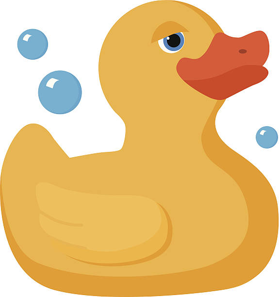 цвет с подвеской в виде утенка - rubber duck stock illustrations