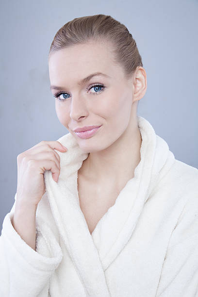 istock Attractive woman with a bathrobe. 474290287