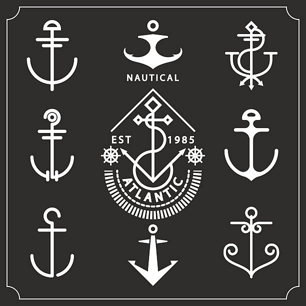 앵커 설정 - anchor harbor vector symbol stock illustrations