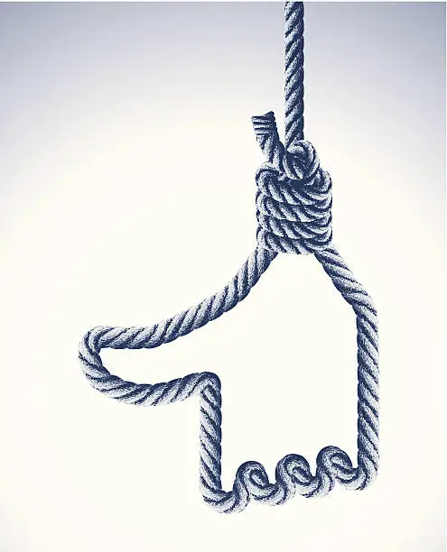 Vector illustration of social media concept with hangman's noose