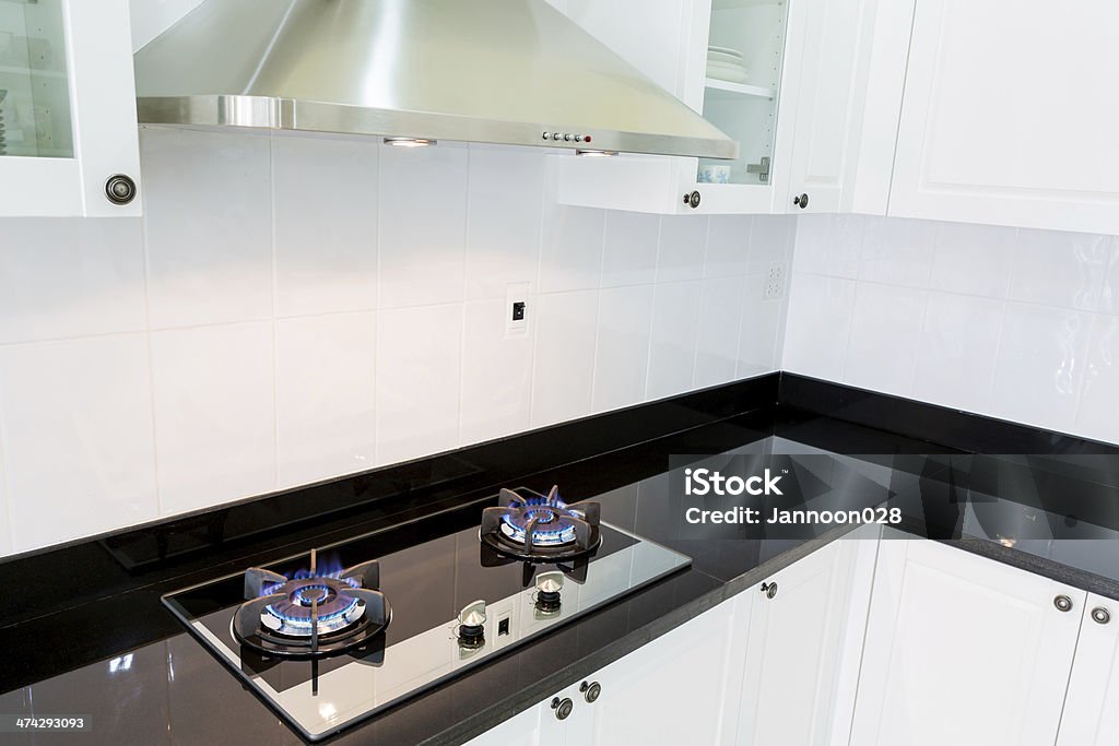 Modern white clean kitchen interior Apartment Stock Photo