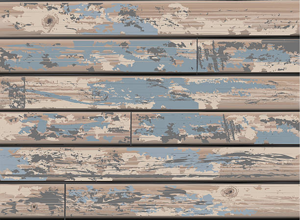 illustrazioni stock, clip art, cartoni animati e icone di tendenza di parete in legno blu vintage con vecchio sfondo di legno invecchiato - wood backgrounds plank old