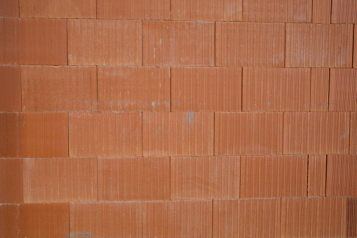 orange ceramic brick wall unplastered texture wallpaper