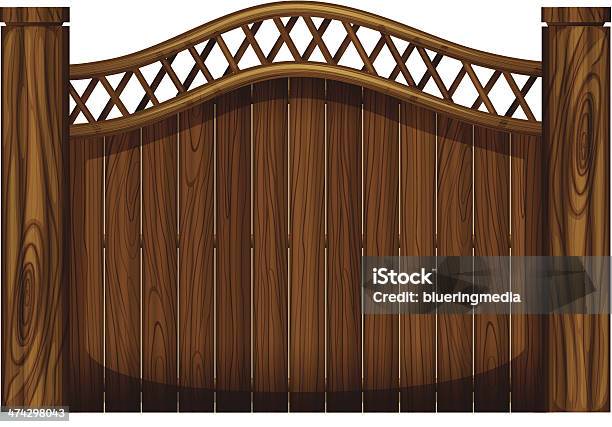 Tall Wooden Gate Stock Illustration - Download Image Now - Backgrounds, Brown, Computer Graphic