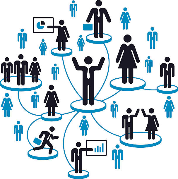 Business People Network Business people networking and connection concept. EPS 10 file. multi level marketing stock illustrations