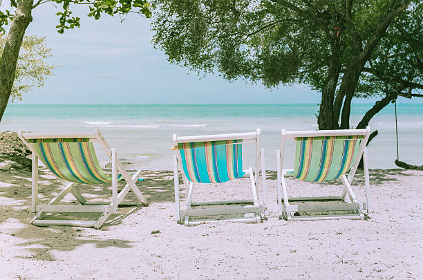 Chaise de plage coloré vintage - Photo