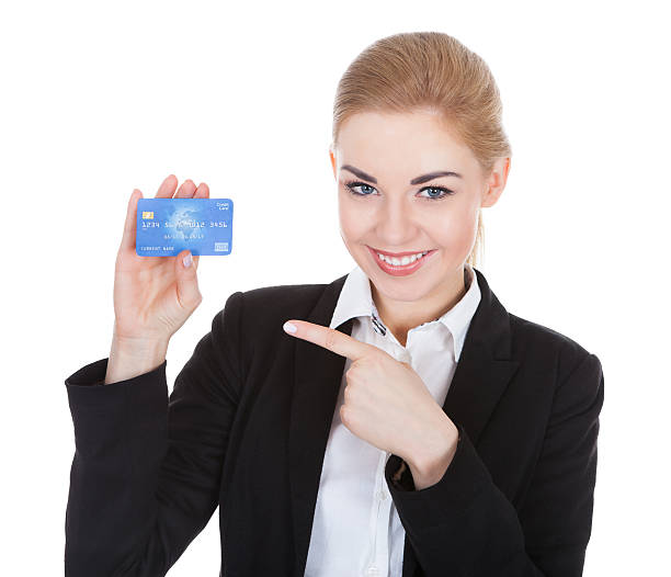 istock Young Woman Holding Credit Card 474313710