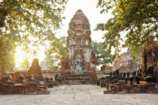 Temple ruins in Ayutthaya, Thailand.