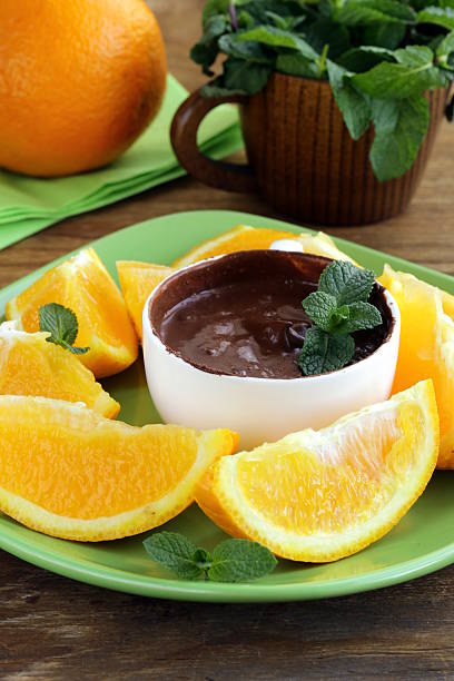 istock dessert of chocolate mousse with orange 474321373