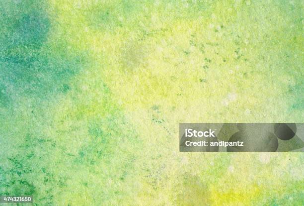 Pastel Hand Painted Background With Greens And Yellow Stock Photo - Download Image Now