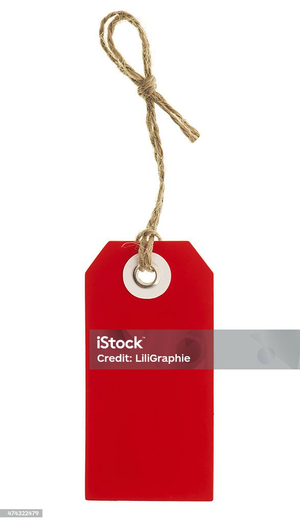 Red String Tag Red Tag With String Isolated On White Stock Photo - Download Image Now ...