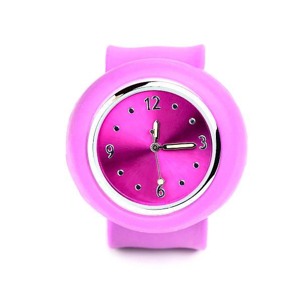 istock Pink wristwatch closeup. 474322553