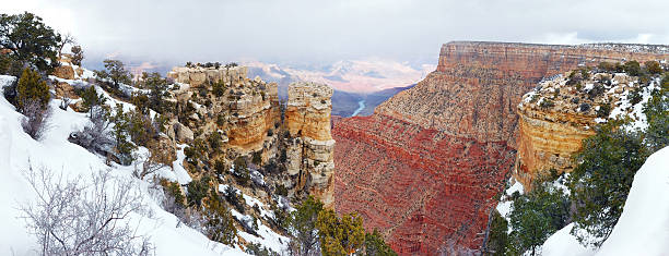 istock Grand Canyon panorama view in winter with snow 474324676