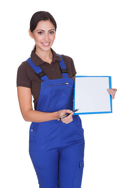 istock Female Plumber With Clipboard 474329968
