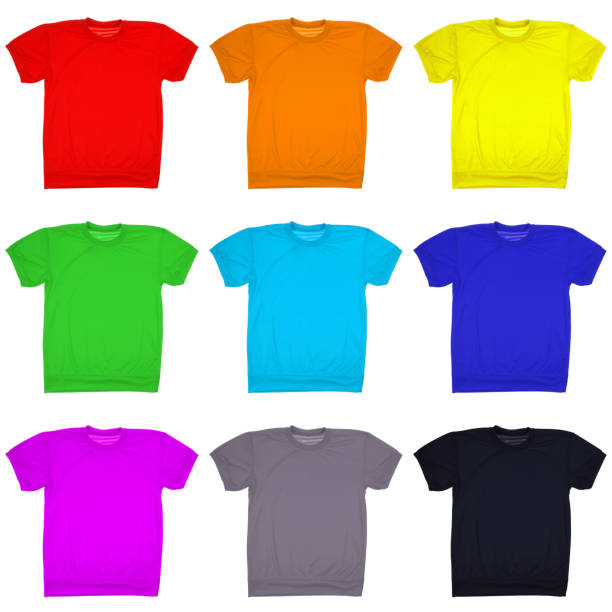 istock Nine blank t-shirt isolated on white. (Clipping path) 474338820