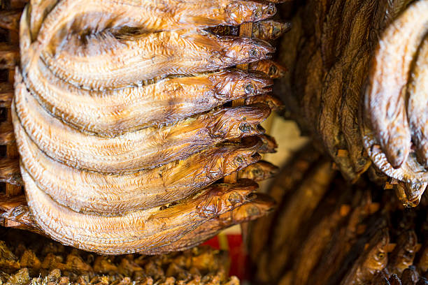 Fish for sale at fish market in Southeast Asia.
