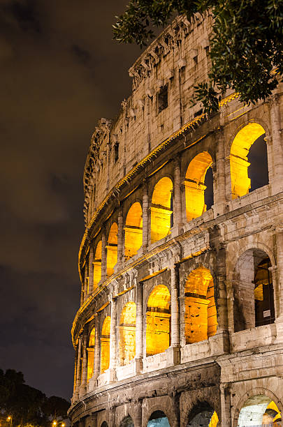 istock Colosseum in Rome by cloudy night 474345061