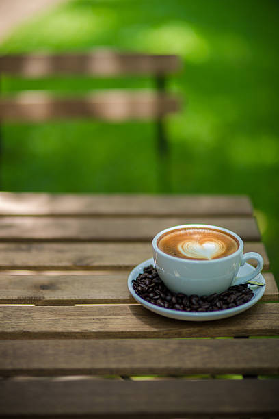 istock Latte Art coffee with coffee bean 474348134