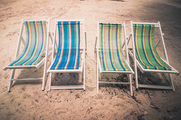 Chaise de plage coloré vintage - Photo