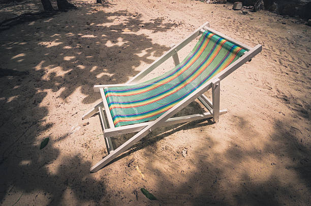 Chaise de plage coloré vintage - Photo