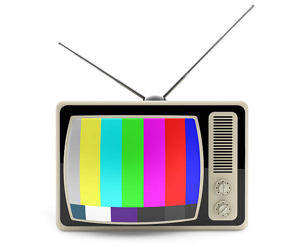 istock Classic vintage TV with test pattern on the screen 474349374