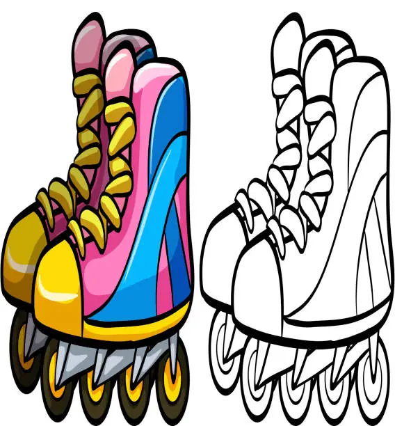 Vector illustration of Rollerskates