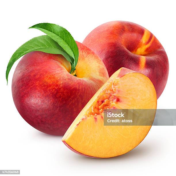 Peach Stock Photo - Download Image Now - 2015, Cut Out, Food