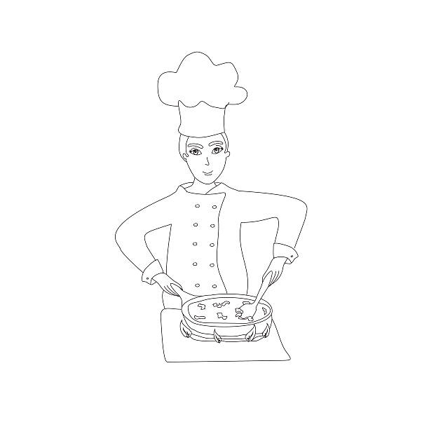 chef cooks vector art illustration
