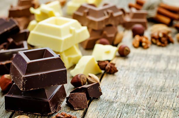 istock mix of white, milk and dark chocolate 474360276