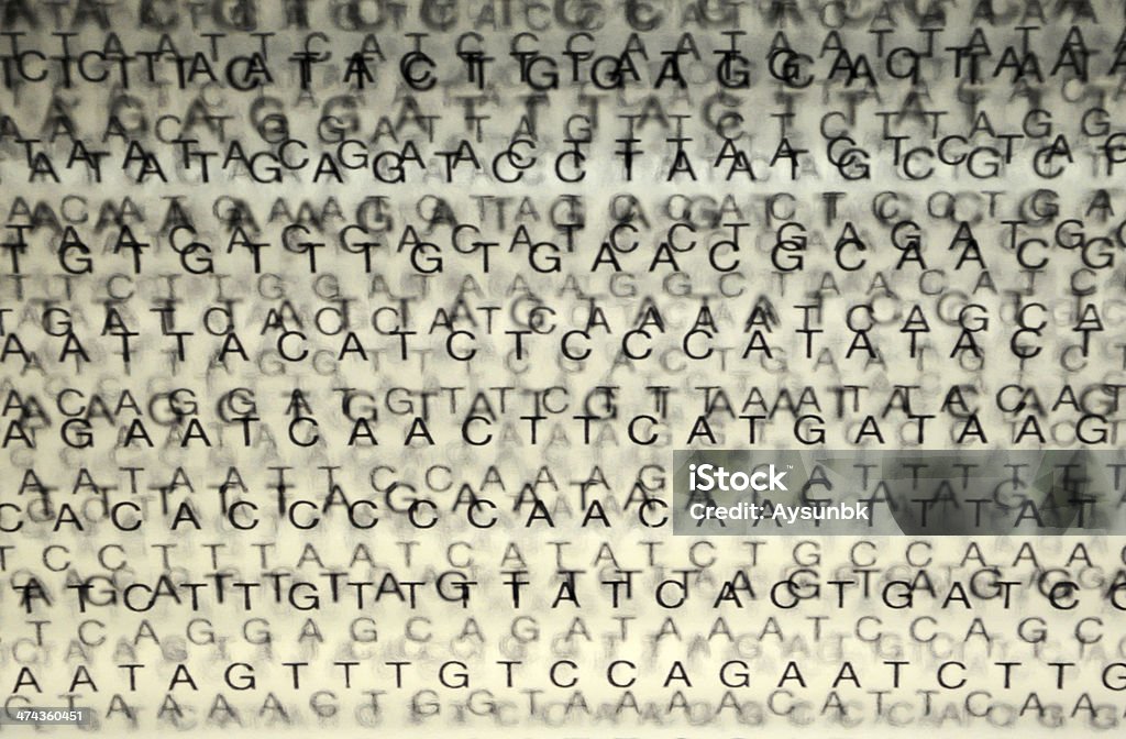 Последовательность нуклеотидов ДНК - Стоковые фото Гель для секвенирования ДНК роялти-фри