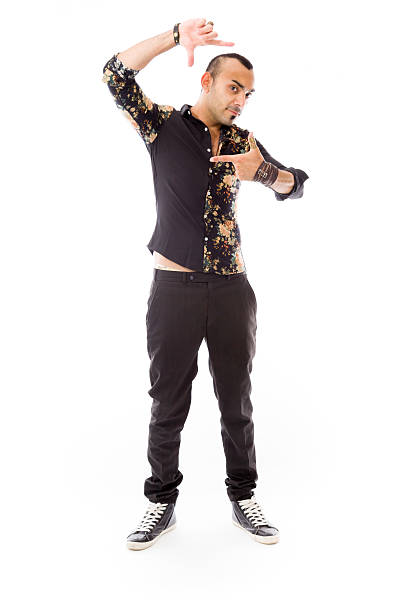 istock model isolated on plain background hand gesture framing focusing 474362546