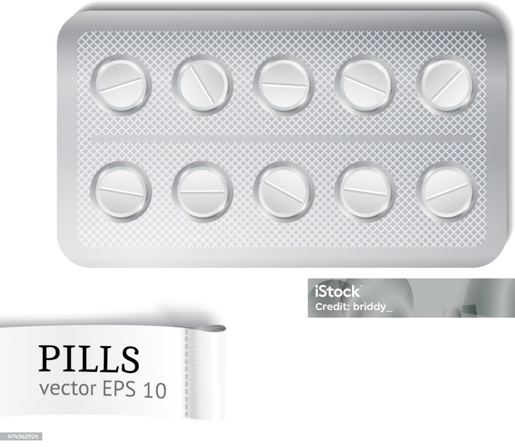 set of the pills in package Set of the white medical pills in package. Realistic vector isolated illustration. 2015 stock vector