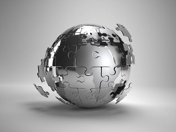 глобальная стратегия - jigsaw piece puzzle jigsaw puzzle metal стоковые фото и изображения