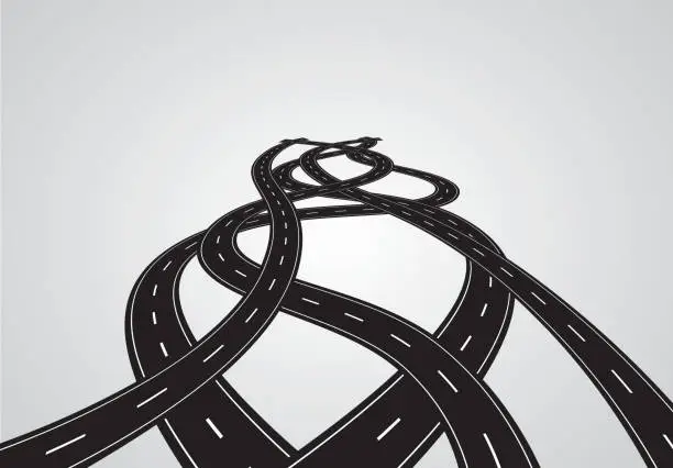 Vector illustration of Confuse road