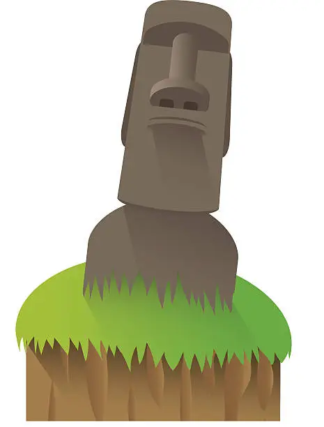 Vector illustration of Moai - Easter Island