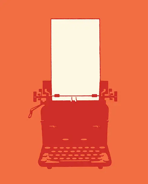 Vector illustration of Typewriter With Paper