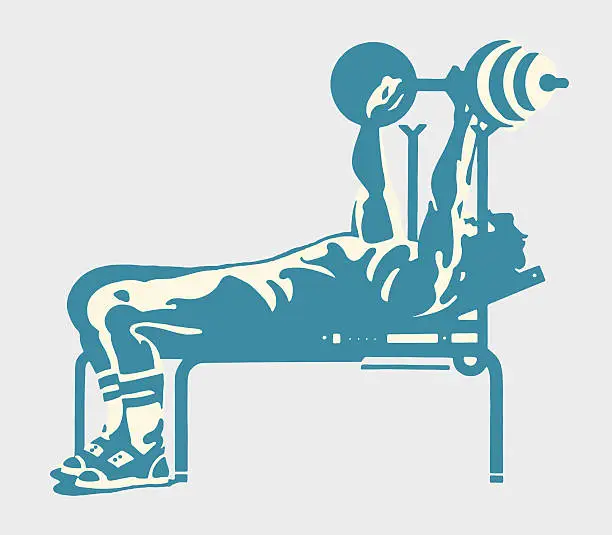 Vector illustration of Man on the Bench Press