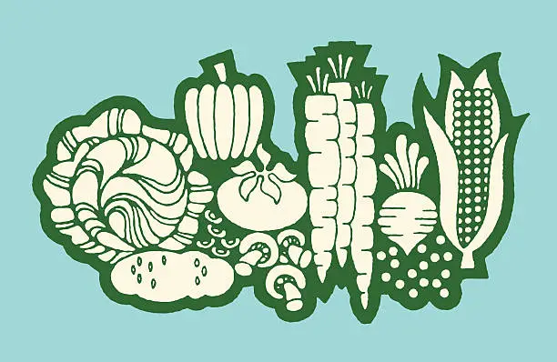 Vector illustration of Assorted Vegetables