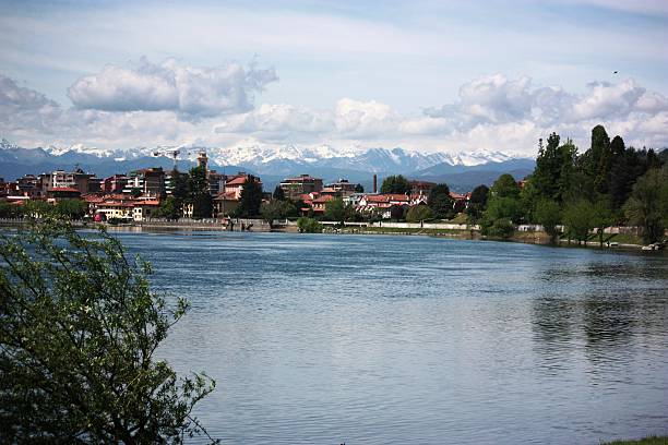 istock Sesto Calende and Alps panoramic view from the River Ticino 474381020