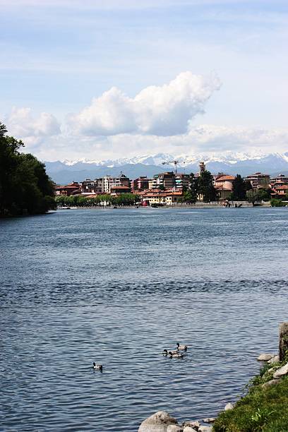 istock Sesto Calende and Alps panoramic view from the River Ticino 474382094