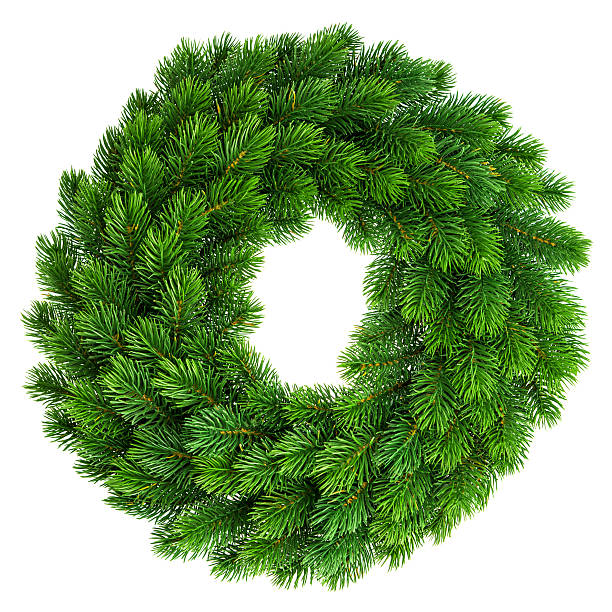 christmas wreath undecorated isolated on white