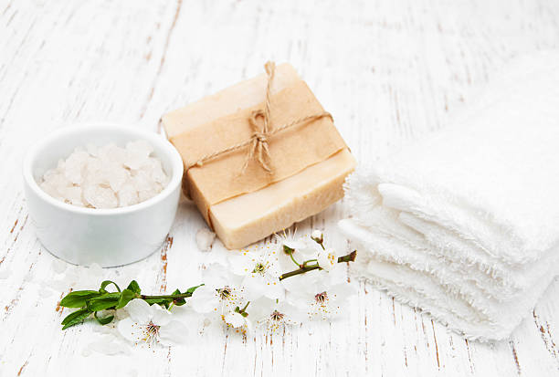 istock Cherry blossom and handmade soap 474394148